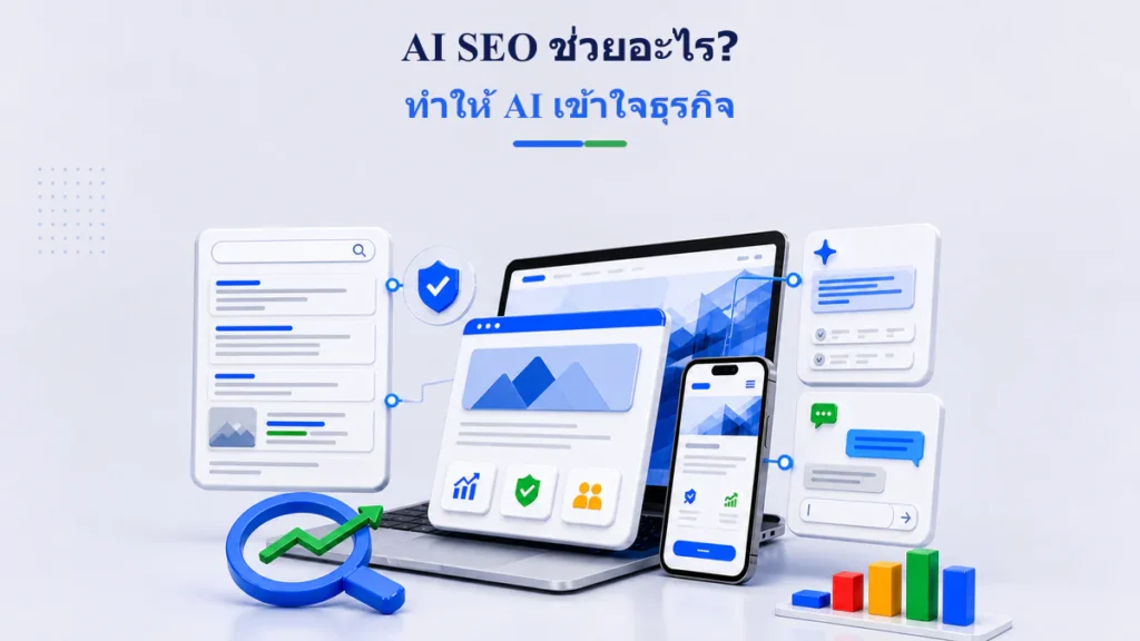 รับทำ AI SEO เชื่อมเว็บไซต์กับการค้นหาและคำตอบจากระบบ AI