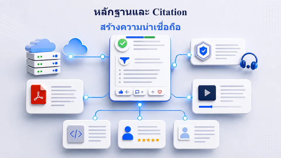 หลักฐาน แหล่งอ้างอิง และ Entity ที่เพิ่มความน่าเชื่อถือของเนื้อหา