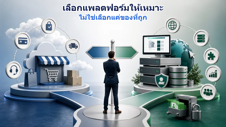 เจ้าของธุรกิจเปรียบเทียบแพลตฟอร์มร้านค้าออนไลน์แบบบริการสำเร็จรูปกับระบบที่ควบคุมโดเมน ข้อมูล และการเชื่อมต่อเอง