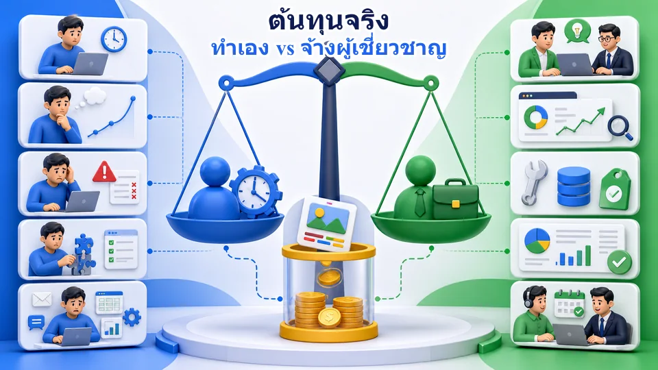การเปรียบเทียบต้นทุนเวลาและความเสี่ยงของการยิงแอดเองกับค่าบริหาร เครื่องมือ และกระบวนการของผู้เชี่ยวชาญ