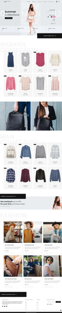 ตัวอย่างเว็บไซต์ E-Commerce แฟชั่น - Fashable
