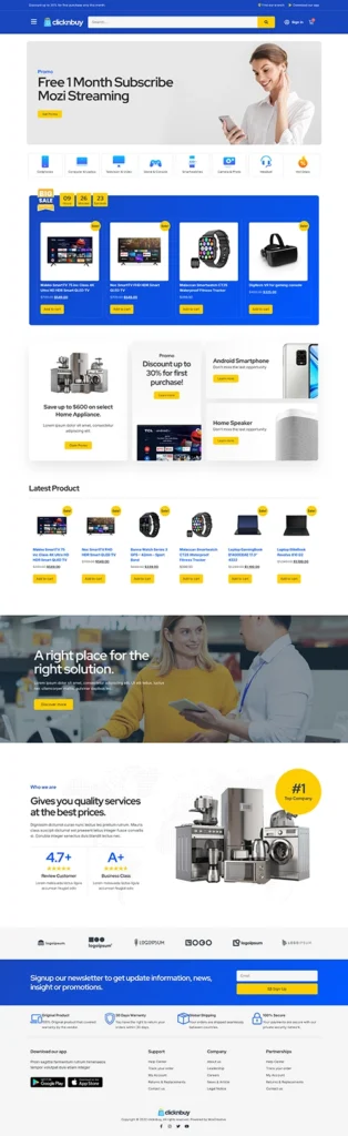 ตัวอย่างเว็บไซต์ E-Commerce ด้วย WordPress - ClicknBuy