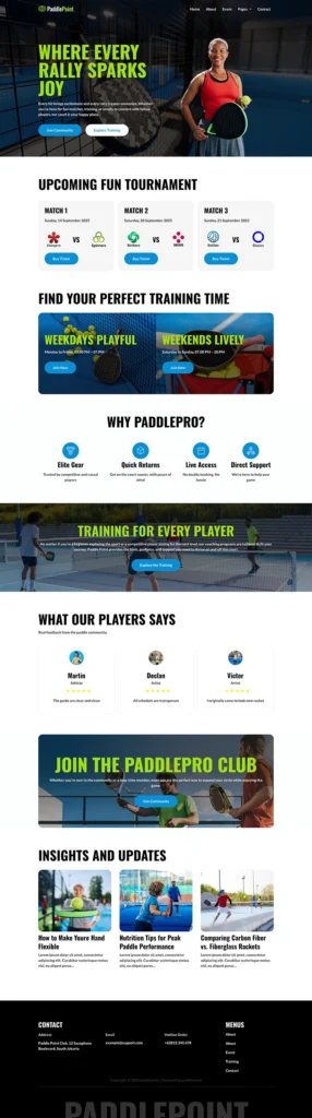 ตัวอย่างเว็บไซต์ WordPress พร้อมระบบ Booking - Paddlepoint