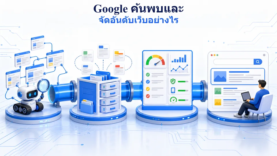กระบวนการที่ระบบค้นหาสำรวจหน้าเว็บ จัดเก็บข้อมูล ประเมินคุณภาพ และแสดงผลให้ผู้ค้นหา
