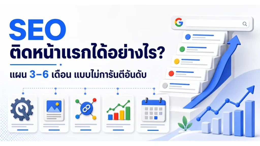 ภาพประกอบบทความ รับทำ SEO ติดหน้าแรก Google ทำอย่างไรให้เห็นผลใน 3–6 เดือน