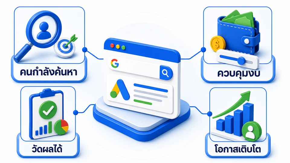 ประโยชน์ของ Google Ads การเข้าถึง วัดผล ควบคุมงบ และ Conversion