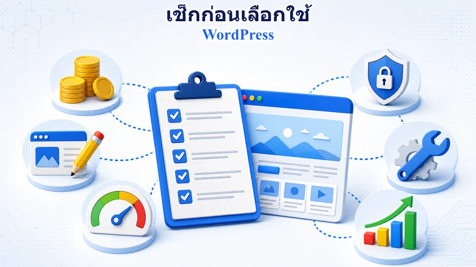 เช็กลิสต์ประเมินงบ การแก้ไขเนื้อหา ความเร็ว ความปลอดภัย การดูแล และการเติบโตก่อนเลือก WordPress